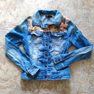 Forever 21 Distressed denim jacket, size M